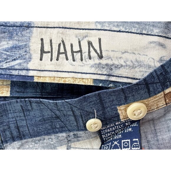 Nautica Mens Short Sleeve Button Front Shirt Sailing Maps Print Size L - Picture 6 of 7